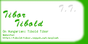 tibor tibold business card